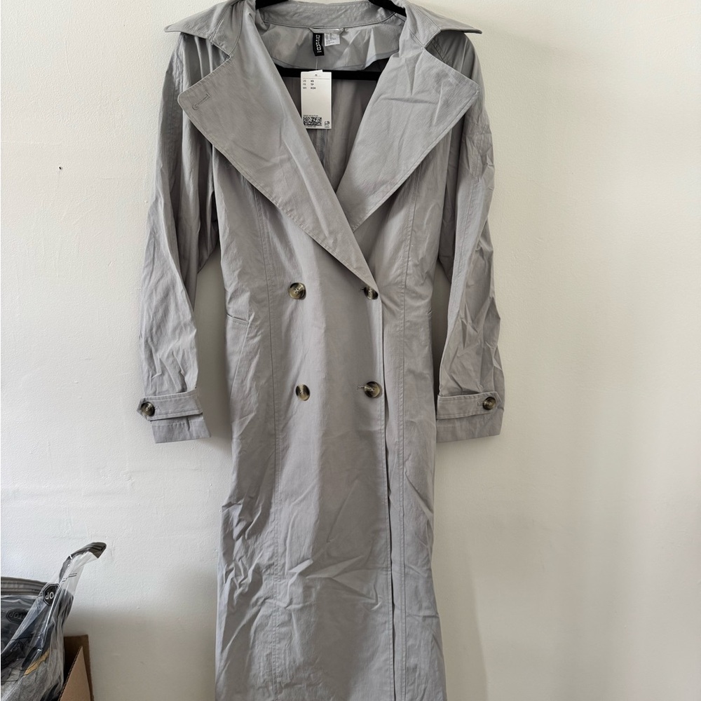 H&M Women's Gray Trench Coat NWT